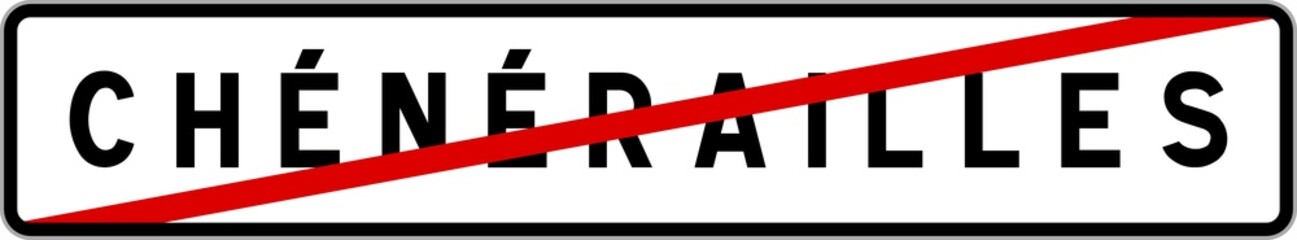 Panneau sortie ville agglomération Chénérailles / Town exit sign Chénérailles