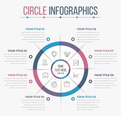 Business Circle Infographics with 08 Steps
