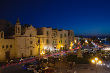 Molfetta, Italy, night view of the old town