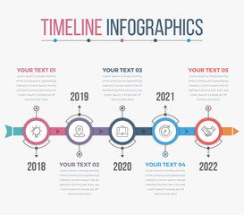 Fototapeta na wymiar Modern Horizontal timeline infographics