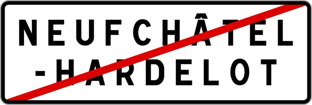 Panneau sortie ville agglom&eacute;ration Neufch&acirc;tel-Hardelot / Town exit sign Neufch&acirc;tel-Hardelot