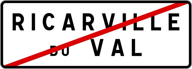 Panneau sortie ville agglomération Ricarville-du-Val / Town exit sign Ricarville-du-Val