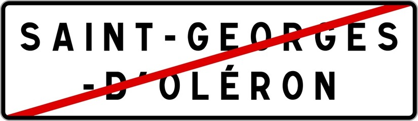 Panneau sortie ville agglomération Saint-Georges-d'Oléron / Town exit sign Saint-Georges-d'Oléron