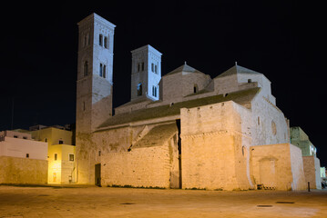 Molfetta, Italy, view of the romanesque cathedral of San Corrado.             