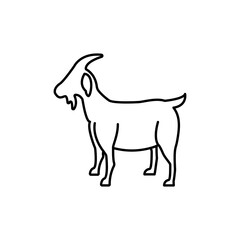 Goat Icon Vector Isolated on White Artboard 