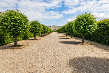 Park paths near the Rundale palace in Latvia