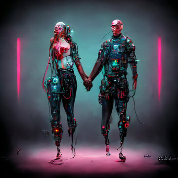 two robots in love