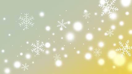 クリスマスをイメージしたキラキラしたシャンパンゴールドの背景イラスト（イルミネーション、雪の結晶）