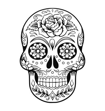 classic day of the dead skull