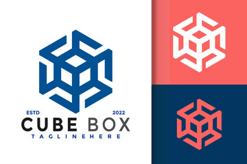 Abstract Cube Box Logo Design, Brand Identity logos vector, modern logo, Logo Designs Vector Illustration Template