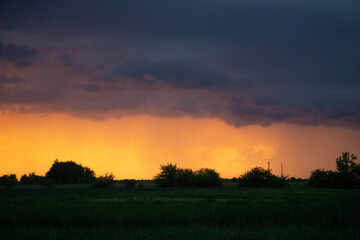 Fototapeta na wymiar sunset over the field