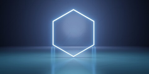 Free background Laser light room neon light stage tech style floor and wall 3D illustration