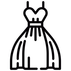 BRIDE DRESS line icon,linear,outline,graphic,illustration
