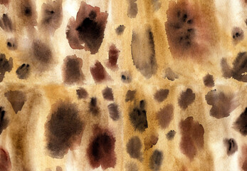 Leopard seamless pattern, watercolor illustration. Animal skin fur. - 516969448