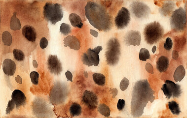 Leopard seamless pattern, watercolor illustration. Animal skin fur.