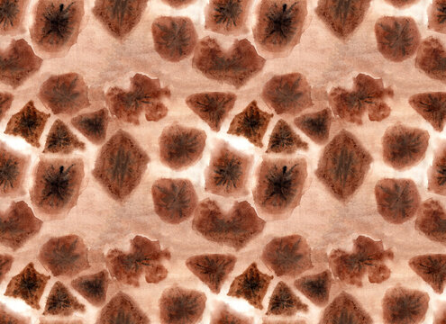Giraffe horse seamless pattern, watercolor illustration.
