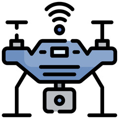 CAMERA DRONE flat icon,linear,outline,graphic,illustration