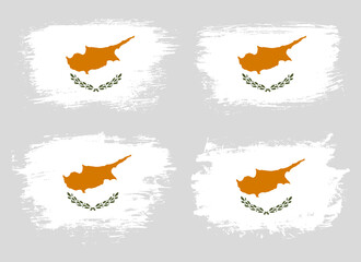 Fototapeta premium Artistic Cyprus country brush flag collection. Set of grunge brush flags on a solid background