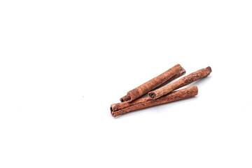 Pure cinnamon sticks on white background