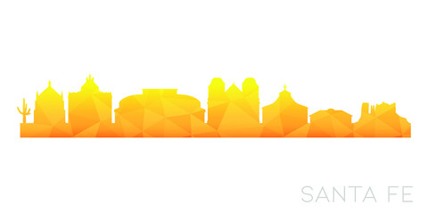 Obraz premium Santa Fe, NM, USA Low Poly Skyline Clip Art City Design. Geometric Polygon Graphic Horizon Icon. Vector Illustration Symbol.