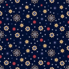 Christmas seamless pattern with geometric motifs