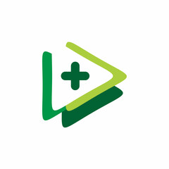green play medical plus logo design