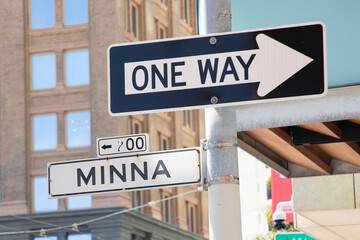 street name sign Minna in San Francisco,