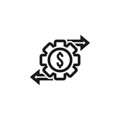 Cash flow management icon isolated on white background