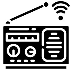 RADIO glyph icon,linear,outline,graphic,illustration