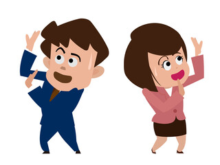 定番ペア(回避防御ポーズ)