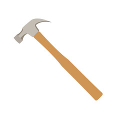 Hammer in flat design isolated on white background