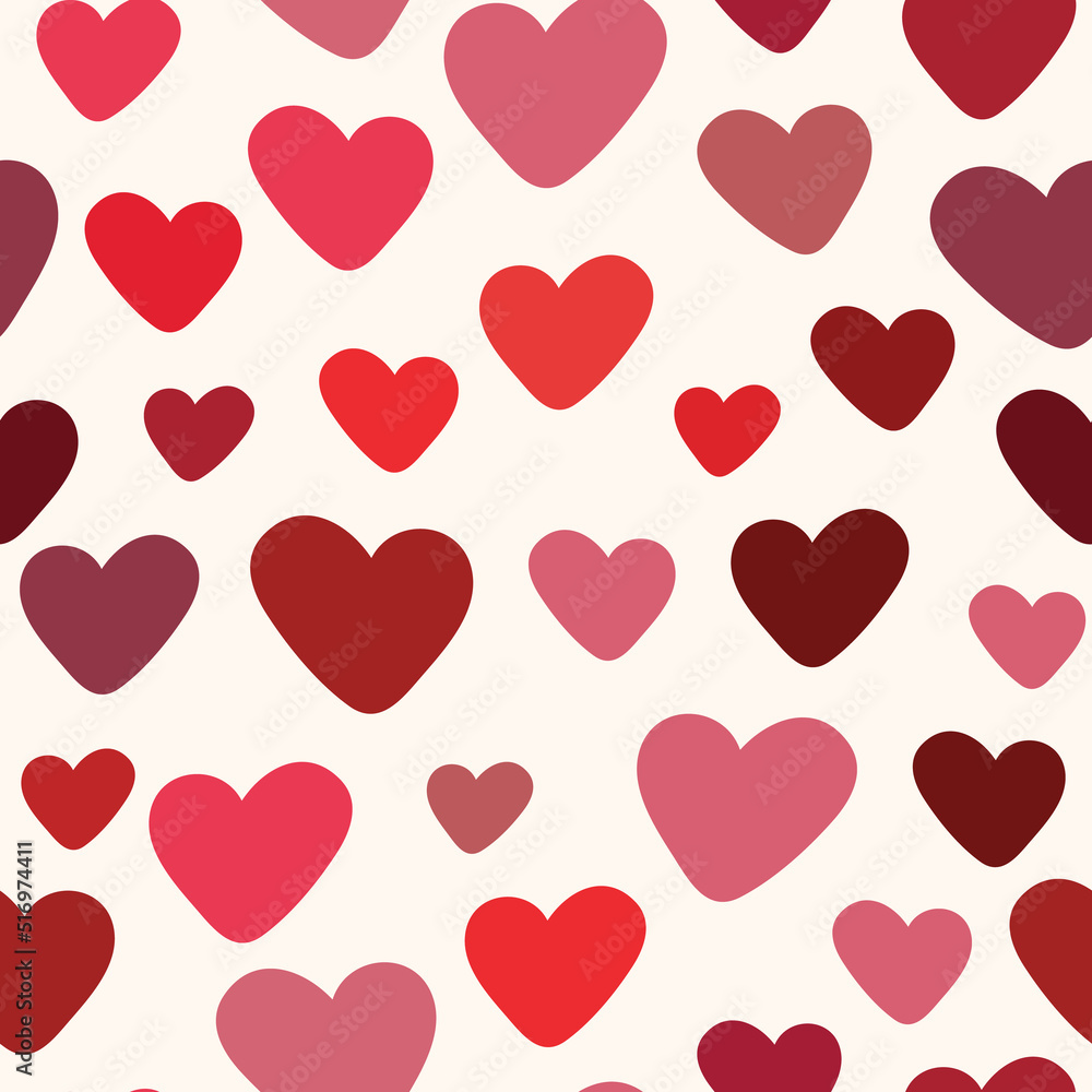 Poster Read hearts seamless vector pattern