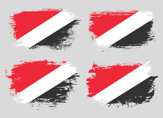 Artistic Principality of Sealand country brush flag collection. Set of grunge brush flags on a solid background