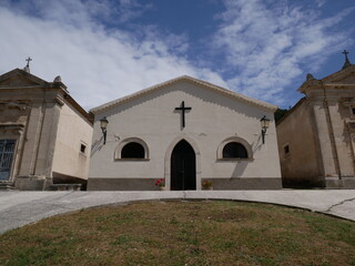Fototapeta premium The entrance to the small cemetery of Rivisondoli (AQ)