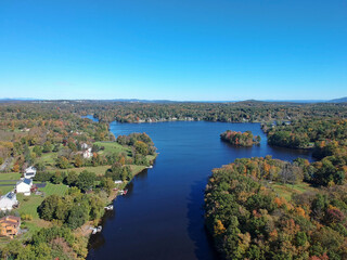 Fototapeta na wymiar aerial view of a lake 
