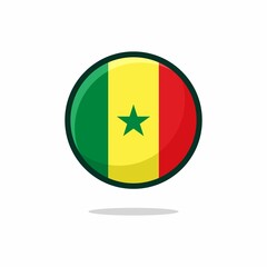 Senegal Flag Icon. Senegal Flag flat style isolated on a white background - stock vector.