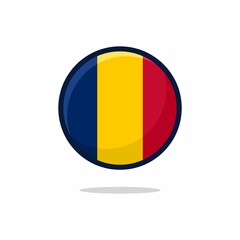 Fototapeta premium Chad Flag Icon. Chad Flag flat style isolated on a white background - stock vector.