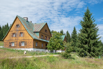 Mountain hut in the Jizera Mountains near the border with the Czech Republic, sudety, Lower...