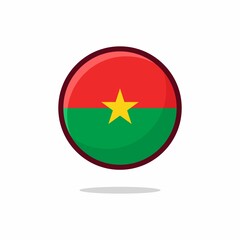 Burkina Faso Flag Icon. Burkina Faso Flag flat style isolated on a white background - stock vector.