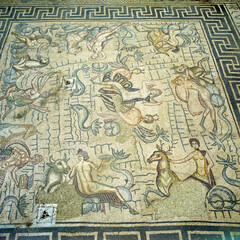 Fototapeta na wymiar Ostia Antica at the mouth of the River Tiber, Mosaic with Venus Anadiomene, Rome, Italy