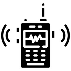 WALKIE TALKIE glyph icon,linear,outline,graphic,illustration