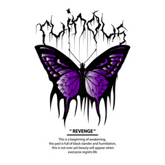 Metal Butterfly Streetwear Vector Design