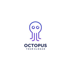 Octopus logo design, vector icon octopus 