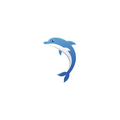 Obraz premium Dolphin logo design, vector art icon stock