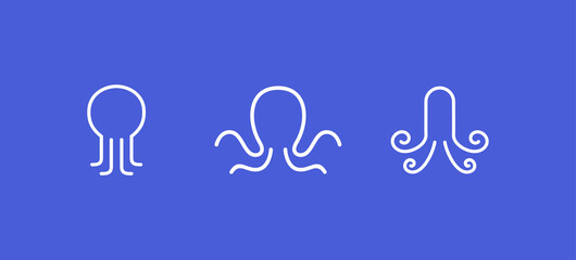 Octopus set icon design vector