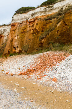 Famous stripped cliffs at Hunstanton.