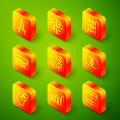 Set line Drawing compass, XYZ Coordinate system, Abacus, Calculator, Mathematics sets and B, Function mathematical symbol and Graph, schedule, chart, diagram icon. Vector