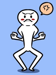 cute man cartoon on blue background