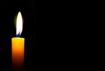 Candle light in the dark,black background