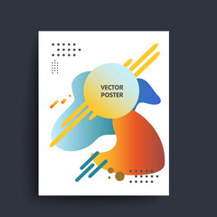 Posters with geometric shapes. 80s Retro minimalistic style illustrations. Minimalist placard - Vector